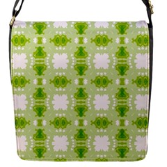 Seamless Wallpaper Background Green White Flap Closure Messenger Bag (s) by Pakrebo