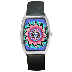 Mandala Symmetry Meditation Barrel Style Metal Watch by Pakrebo