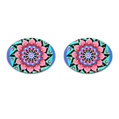 Mandala Symmetry Meditation Cufflinks (oval) by Pakrebo