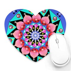 Mandala Symmetry Meditation Heart Mousepads by Pakrebo