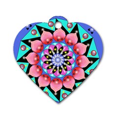 Mandala Symmetry Meditation Dog Tag Heart (one Side) by Pakrebo