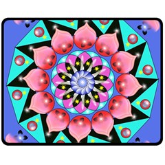 Mandala Symmetry Meditation Fleece Blanket (medium)  by Pakrebo