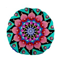 Mandala Symmetry Meditation Standard 15  Premium Round Cushions by Pakrebo