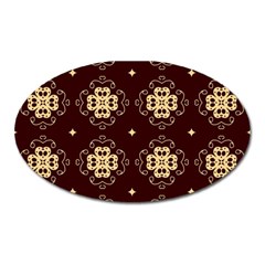 Seamless Ornament Symmetry Lines Oval Magnet by Pakrebo