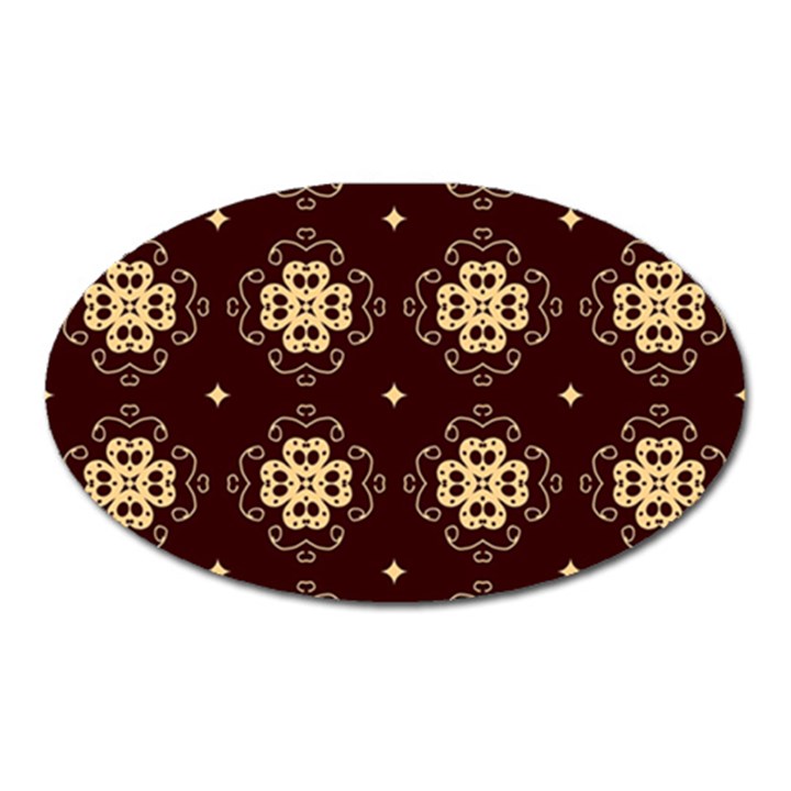 Seamless Ornament Symmetry Lines Oval Magnet