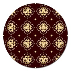 Seamless Ornament Symmetry Lines Magnet 5  (round) by Pakrebo