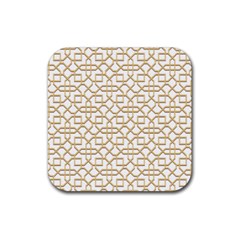 Graphic Mughal Pattern Jali Jaali Rubber Coaster (square)  by Pakrebo