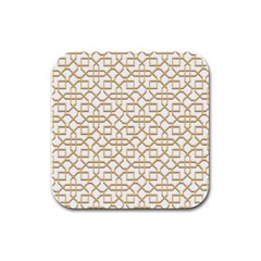 Graphic Mughal Pattern Jali Jaali Rubber Square Coaster (4 Pack)  by Pakrebo