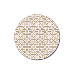 Graphic Mughal Pattern Jali Jaali Rubber Round Coaster (4 Pack)  by Pakrebo