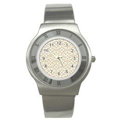 Graphic Mughal Pattern Jali Jaali Stainless Steel Watch by Pakrebo