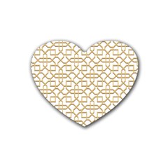 Graphic Mughal Pattern Jali Jaali Rubber Coaster (heart)  by Pakrebo