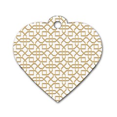 Graphic Mughal Pattern Jali Jaali Dog Tag Heart (two Sides) by Pakrebo