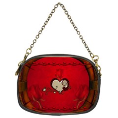 Beautiful Elegant Hearts With Roses Chain Purse (Two Sides)