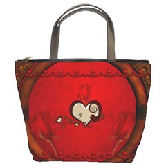 Beautiful Elegant Hearts With Roses Bucket Bag