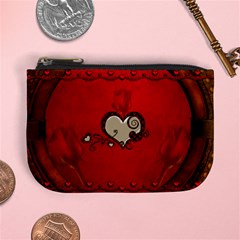 Beautiful Elegant Hearts With Roses Mini Coin Purse by FantasyWorld7