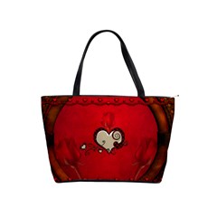 Beautiful Elegant Hearts With Roses Classic Shoulder Handbag