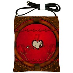 Beautiful Elegant Hearts With Roses Shoulder Sling Bag