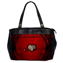 Beautiful Elegant Hearts With Roses Oversize Office Handbag by FantasyWorld7