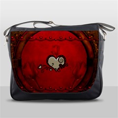 Beautiful Elegant Hearts With Roses Messenger Bag by FantasyWorld7