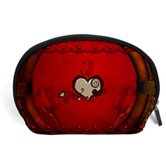 Beautiful Elegant Hearts With Roses Accessory Pouch (Large)