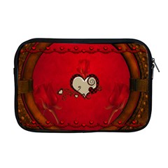 Beautiful Elegant Hearts With Roses Apple Macbook Pro 17  Zipper Case by FantasyWorld7