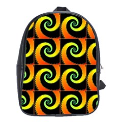 Spiral Seamless Pattern Fractal School Bag (large) by Pakrebo