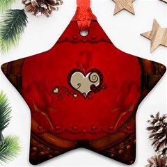 Beautiful Elegant Hearts With Roses Ornament (Star)