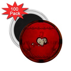 Beautiful Elegant Hearts With Roses 2.25  Magnets (100 pack) 