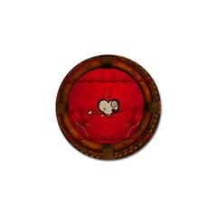 Beautiful Elegant Hearts With Roses Golf Ball Marker by FantasyWorld7