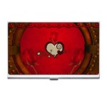 Beautiful Elegant Hearts With Roses Business Card Holder Front