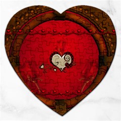 Beautiful Elegant Hearts With Roses Jigsaw Puzzle (Heart)