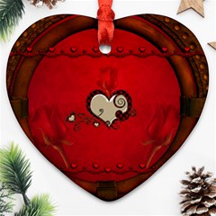 Beautiful Elegant Hearts With Roses Heart Ornament (Two Sides)