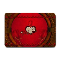 Beautiful Elegant Hearts With Roses Small Doormat 