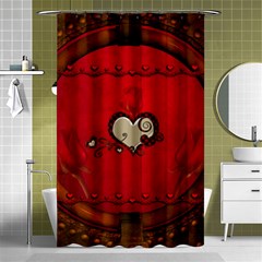 Beautiful Elegant Hearts With Roses Shower Curtain 48  x 72  (Small) 