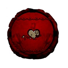 Beautiful Elegant Hearts With Roses Standard 15  Premium Round Cushions