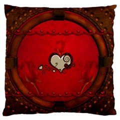 Beautiful Elegant Hearts With Roses Standard Flano Cushion Case (two Sides) by FantasyWorld7