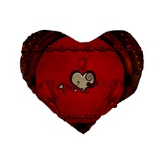 Beautiful Elegant Hearts With Roses Standard 16  Premium Flano Heart Shape Cushions