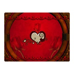 Beautiful Elegant Hearts With Roses Double Sided Flano Blanket (mini)  by FantasyWorld7