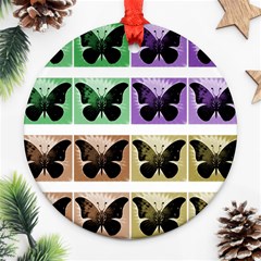 Seamless Wallpaper Butterfly Ornament (Round)