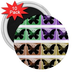 Seamless Wallpaper Butterfly 3  Magnets (10 pack) 