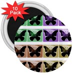 Seamless Wallpaper Butterfly 3  Magnets (10 pack)  Front