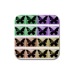 Seamless Wallpaper Butterfly Rubber Square Coaster (4 pack) 