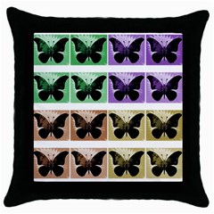 Seamless Wallpaper Butterfly Throw Pillow Case (Black)