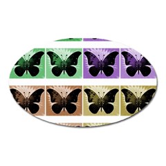 Seamless Wallpaper Butterfly Oval Magnet by Pakrebo