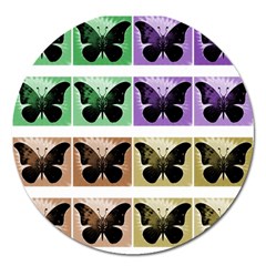 Seamless Wallpaper Butterfly Magnet 5  (Round)