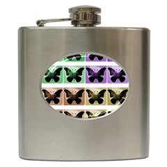 Seamless Wallpaper Butterfly Hip Flask (6 oz)