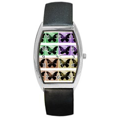 Seamless Wallpaper Butterfly Barrel Style Metal Watch