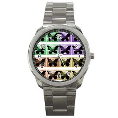 Seamless Wallpaper Butterfly Sport Metal Watch