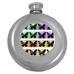 Seamless Wallpaper Butterfly Round Hip Flask (5 oz)