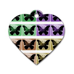 Seamless Wallpaper Butterfly Dog Tag Heart (Two Sides)